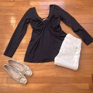 NWOT Susana Monaco V-neck Long Sleeve A-line Top 💙